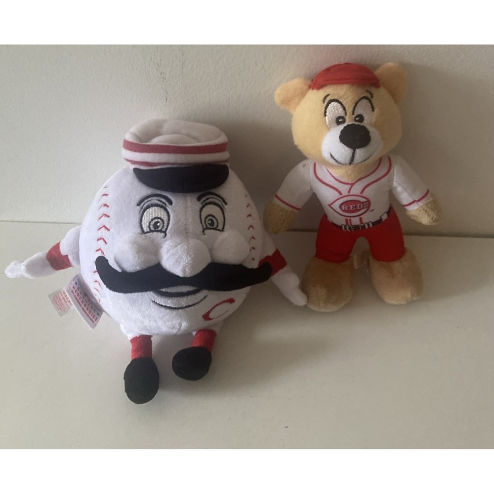Cincinnati Reds Mlb Mr. Red Mascot Plush Orbiez Baseball & Bear Rare Stuffy